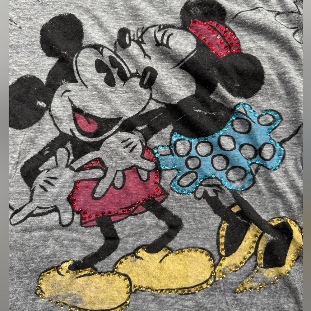 Disneyland Mickey & Minnie Rhinestone Tee Size XS - Picture 2 of 4